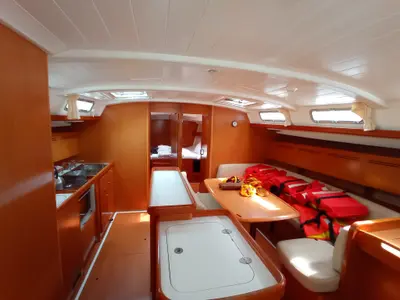 Galley of Senza Segreti, a Beneteau Cyclades 50.5 sailboat at Tonnarella, Italy