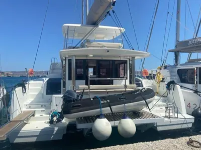 Oksy, a Bali 4.8 catamaran at Lavreotiki Municipal Unit, Greece