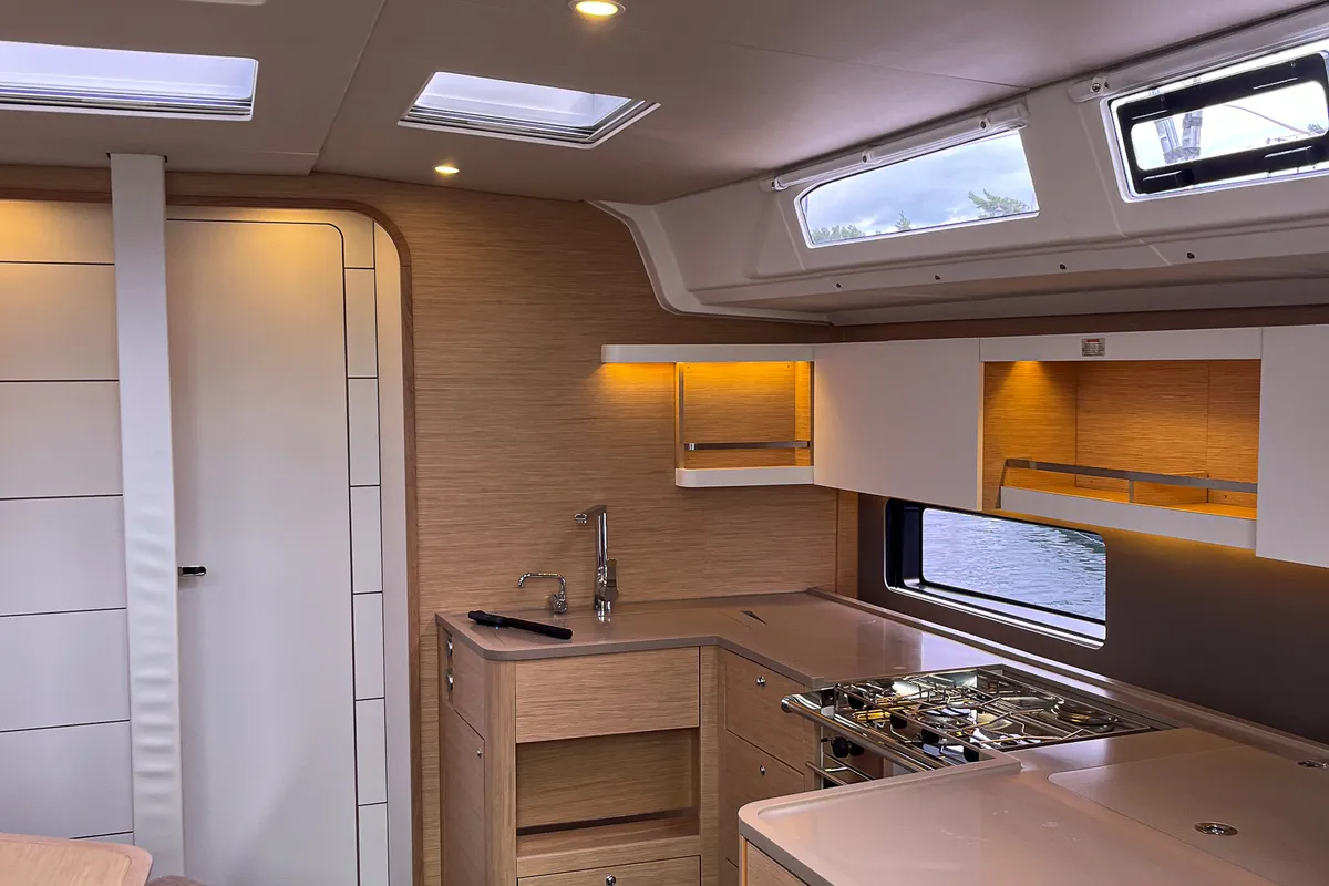 Galley of I Have A Dream, a Dufour 44 sailboat at Rostock, Germany