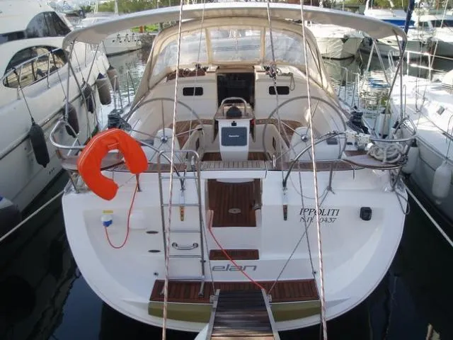 Exterior view of Ippoliti, a Elan Impression 434 sailboat at Athens, Greece