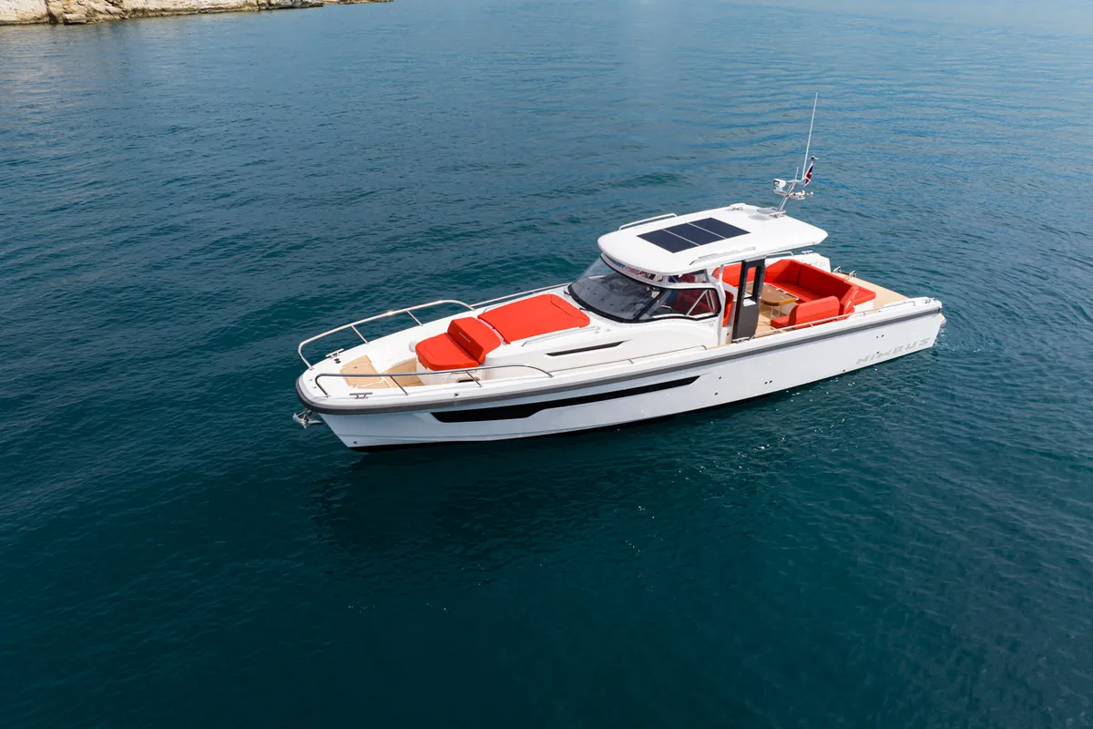 Exterior view of Pura Vida, a Nimbus Tender T11 motorboat at Split, Croatia