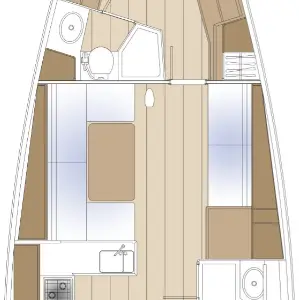 Floor plan of Felice, a Solaris 44 sailboat at Toulon, France