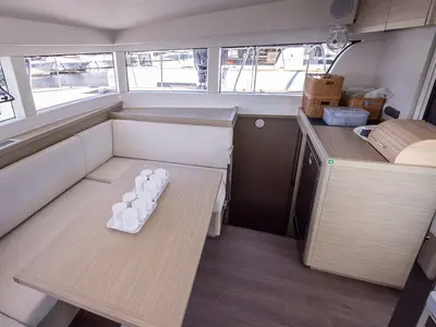 Salon of Abalone, a Lagoon 40 catamaran at Primošten, Croatia