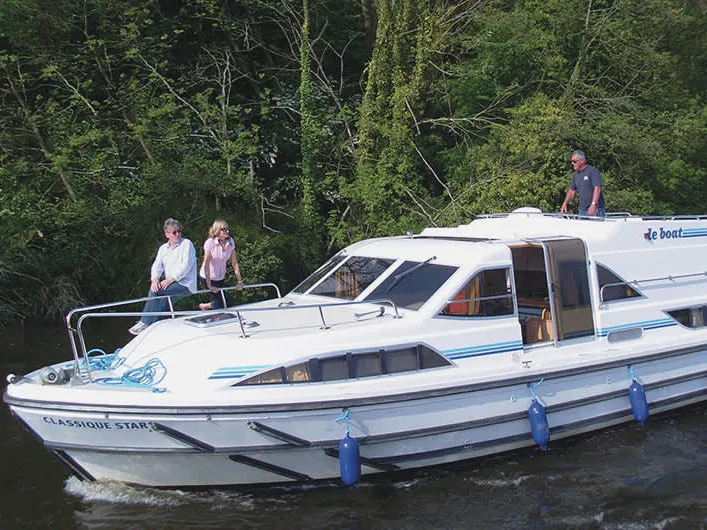 Exterior view of Classique Star - Budget 7, a Cygnet Classique Star motorboat at Rheinsberg, Germany