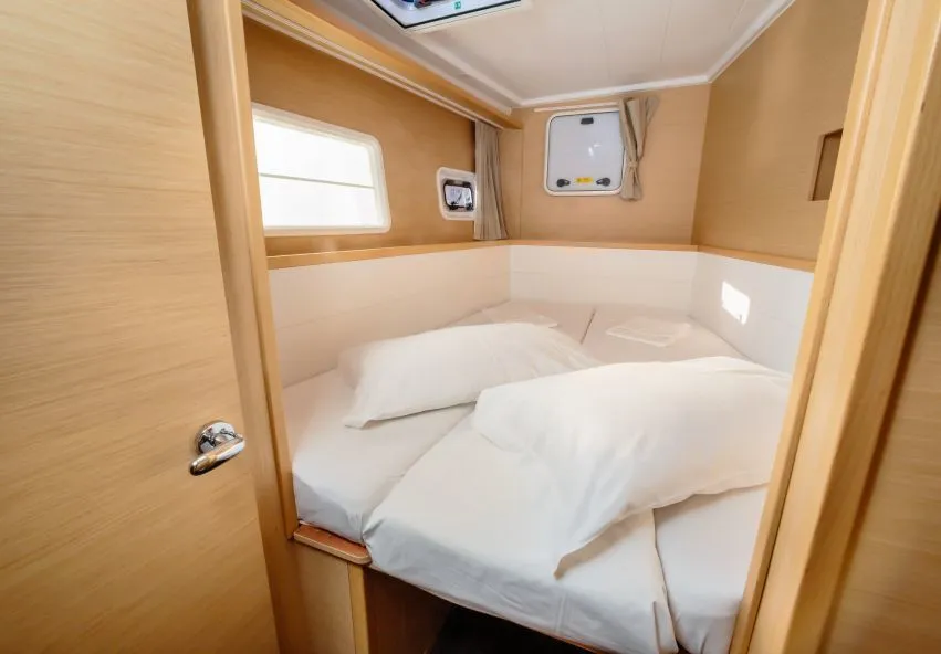 Cabin on Auster, a Lagoon 400 S2 catamaran at Punta Ala, Italy