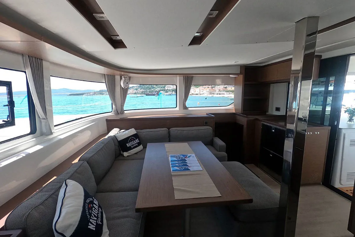 Salon of Genie, a Lagoon 46 catamaran at Seget Donji, Croatia