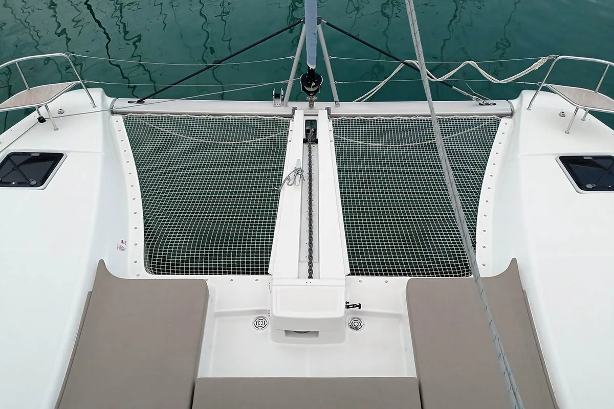 Deck of Genie, a Lagoon 46 catamaran at Seget Donji, Croatia