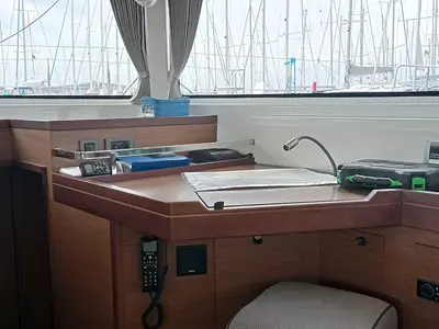 Salon of Genie, a Lagoon 46 catamaran at Seget Donji, Croatia