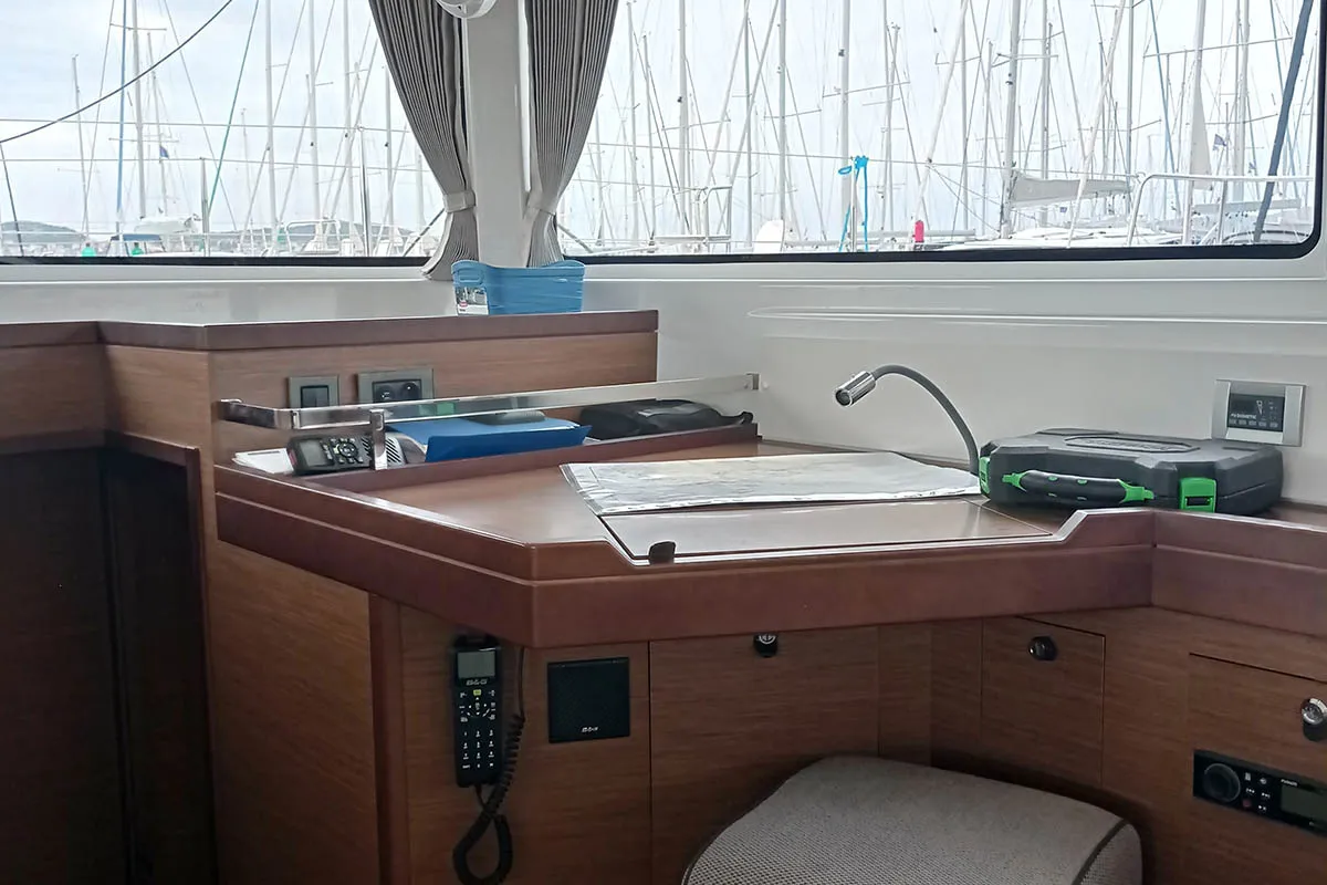 Salon of Genie, a Lagoon 46 catamaran at Seget Donji, Croatia