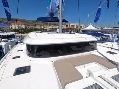 Deck of Genie, a Lagoon 46 catamaran at Seget Donji, Croatia