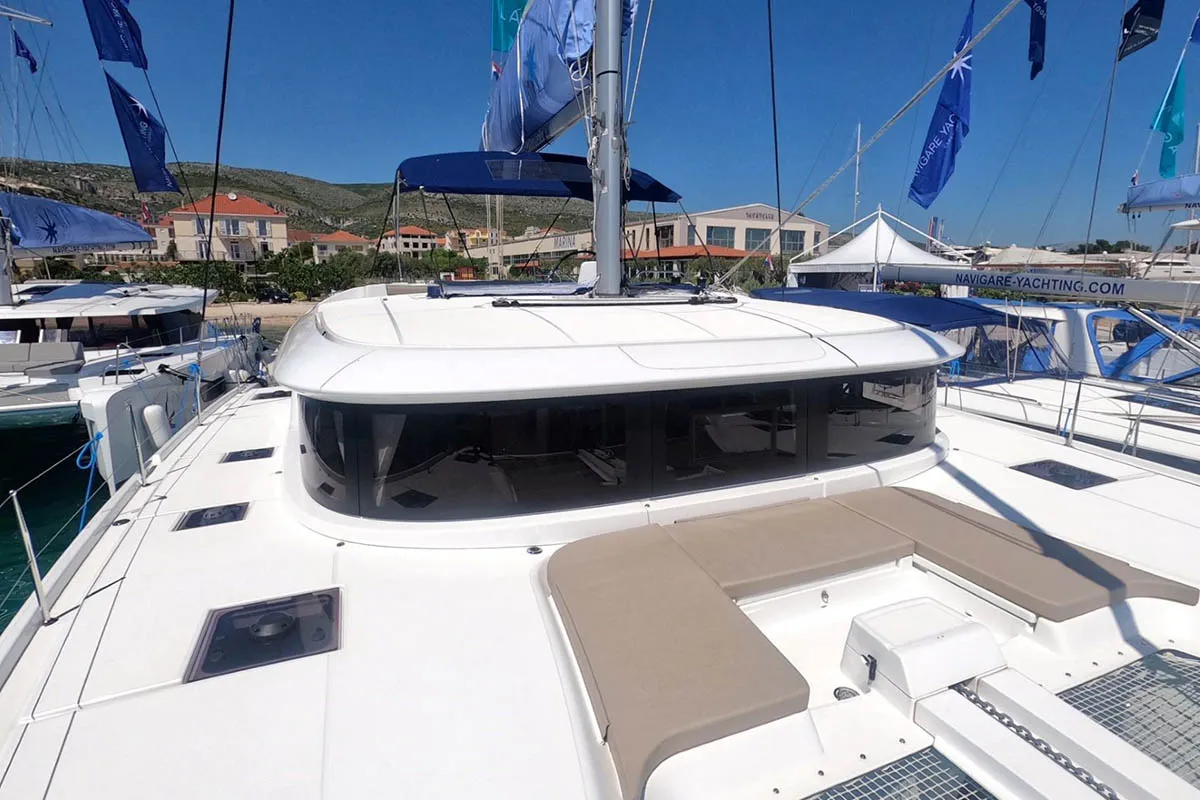 Deck of Genie, a Lagoon 46 catamaran at Seget Donji, Croatia