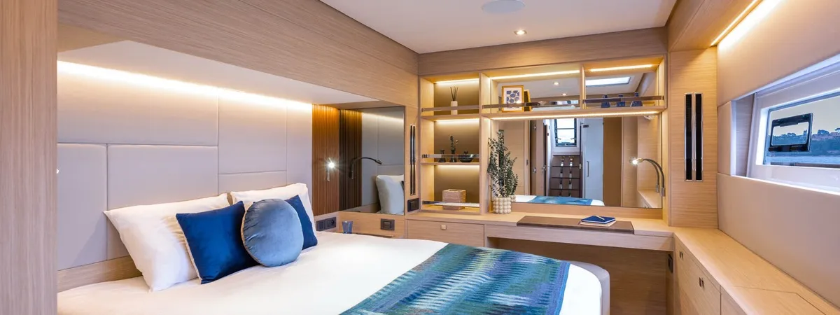 Cabin on Montecristo - FIRST CLASS, a Lagoon 60 catamaran at Olbia, Italy