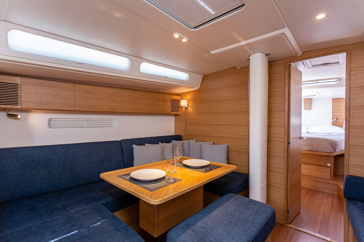 Salon of Artemis, a X-Yachts X4⁶ sailboat at Lavrion, Greece