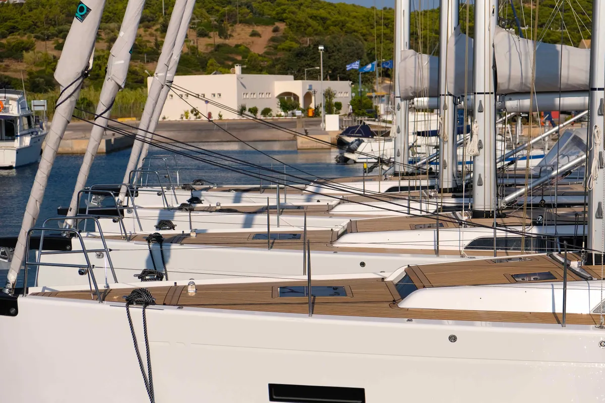 Exterior view of Artemis, a X-Yachts X4⁶ sailboat at Lavrion, Greece