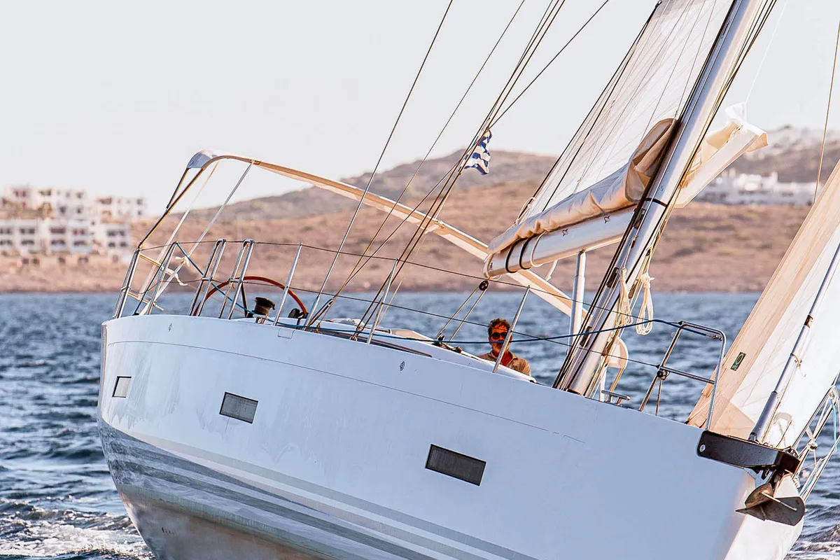 Exterior view of Artemis, a X-Yachts X4⁶ sailboat at Lavrion, Greece
