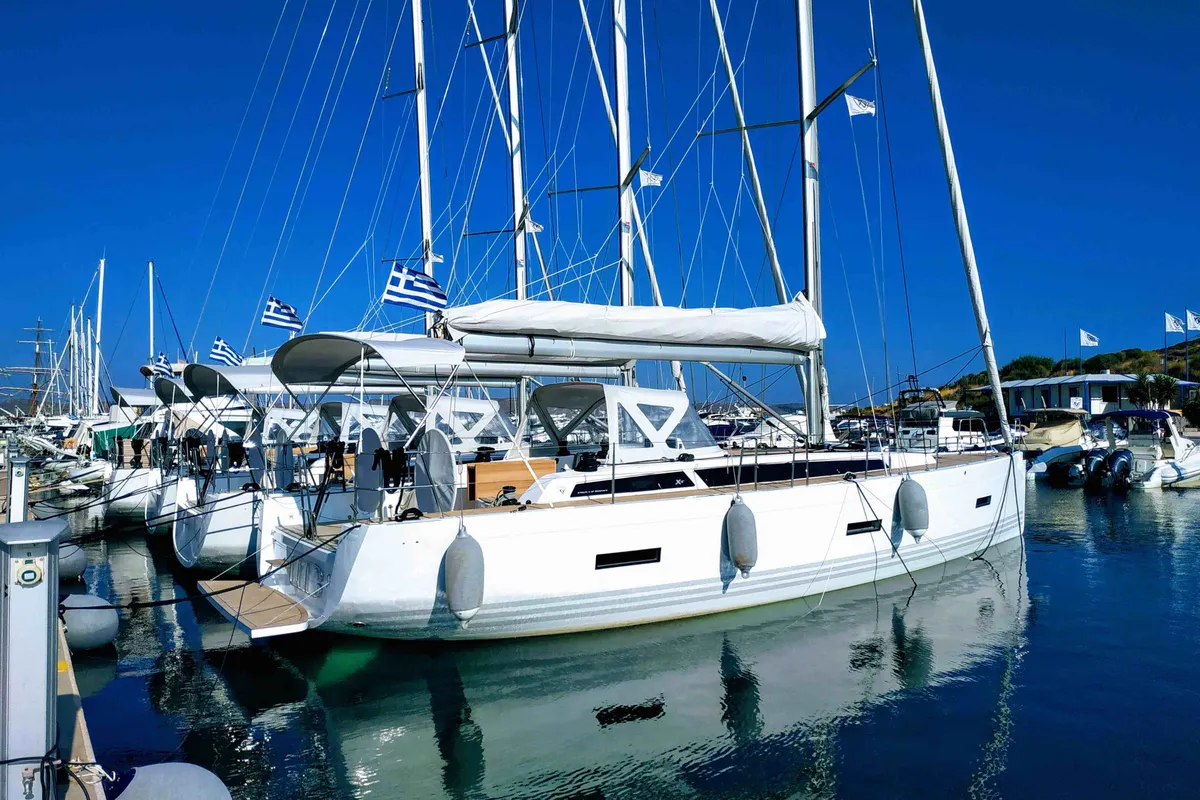 Exterior view of Artemis, a X-Yachts X4⁶ sailboat at Lavrion, Greece