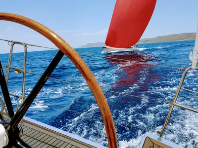 Deck of Artemis, a X-Yachts X4⁶ sailboat at Lavrion, Greece