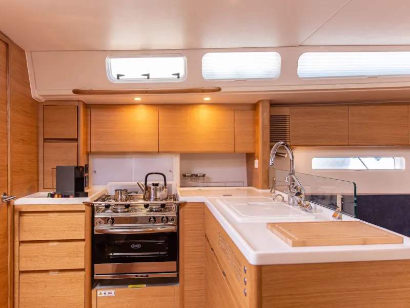 Galley of Artemis, a X-Yachts X4⁶ sailboat at Lavrion, Greece