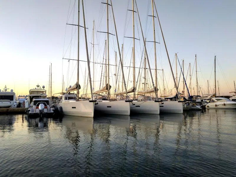 Exterior view of Artemis, a X-Yachts X4⁶ sailboat at Lavrion, Greece