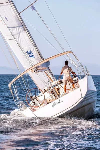 Exterior view of Artemis, a X-Yachts X4⁶ sailboat at Lavrion, Greece