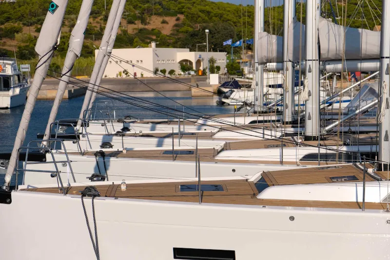 Exterior view of Artemis, a X-Yachts X4⁶ sailboat at Lavrion, Greece