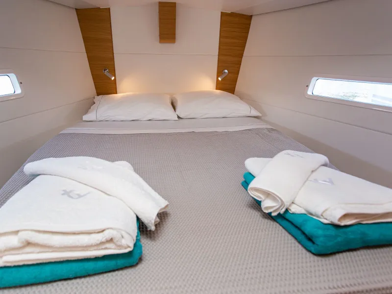 Cabin on Artemis, a X-Yachts X4⁶ sailboat at Lavrion, Greece