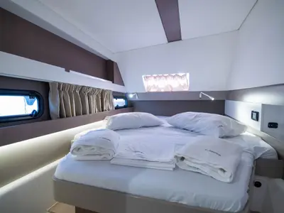 Cabin on Sinope, a Bali 4.1 catamaran at Preveza, Greece