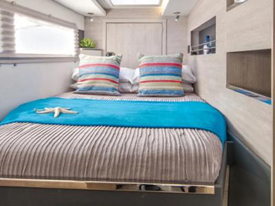 Cabin on Sunsail 454L Classic, a Leopard 45 catamaran at Placencia, Belize