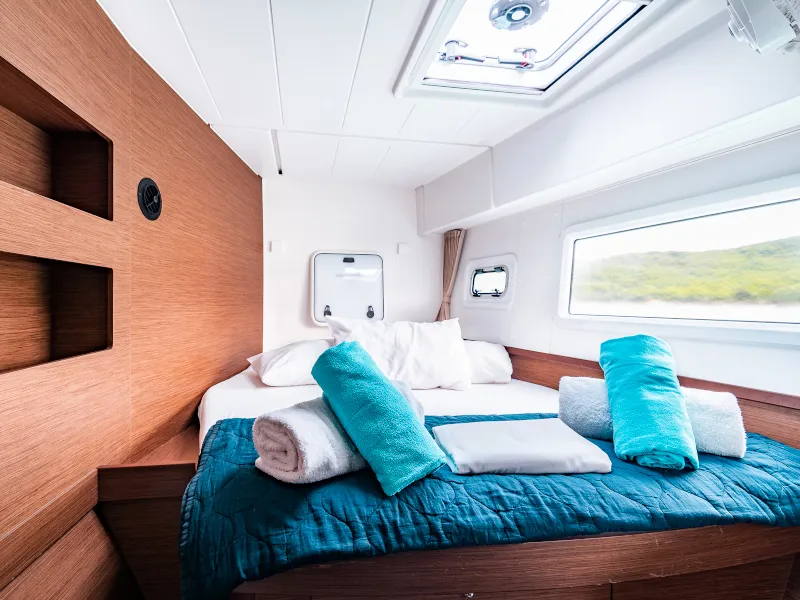 Cabin on Beauty L A/C-GEN-WATER MAKER-SOLAR-ELEC.WC, a Lagoon 42 catamaran at Athens, Greece