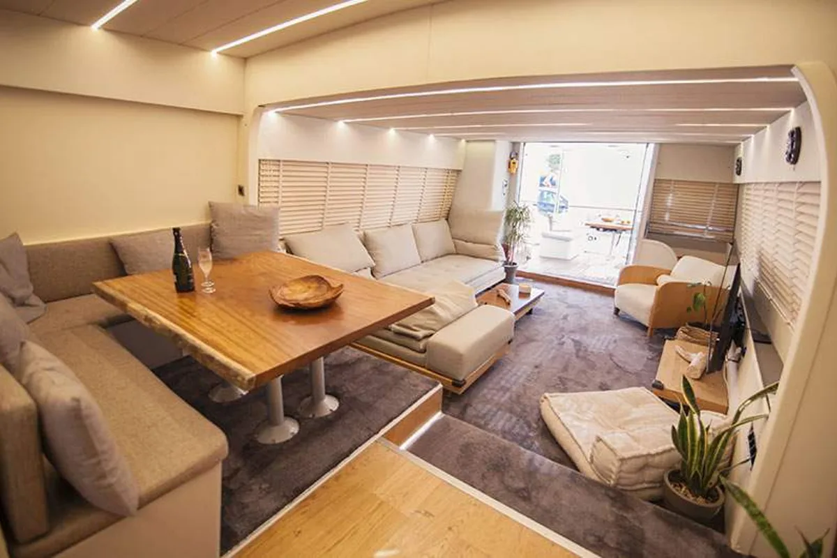 Salon of Maiora, a Gulet Motoryacht motor yacht at Mykonos, Greece