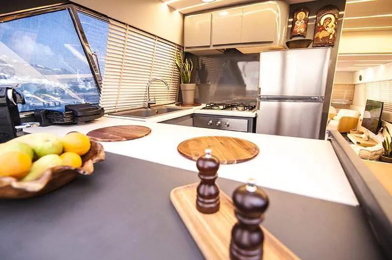 Galley of Maiora, a Gulet Motoryacht motor yacht at Mykonos, Greece
