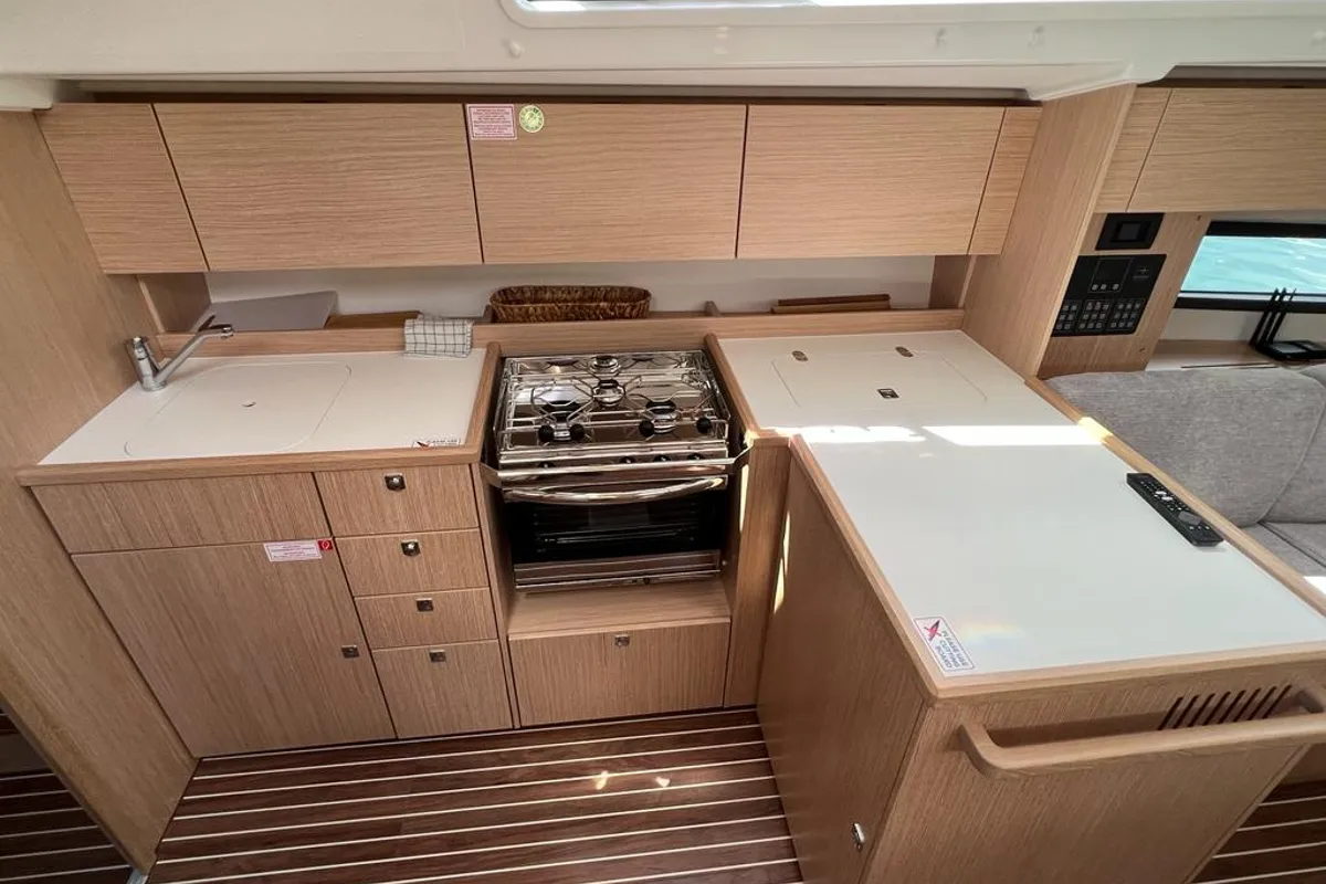 Galley of Palma, a Bavaria C42 sailboat at Punat, Croatia
