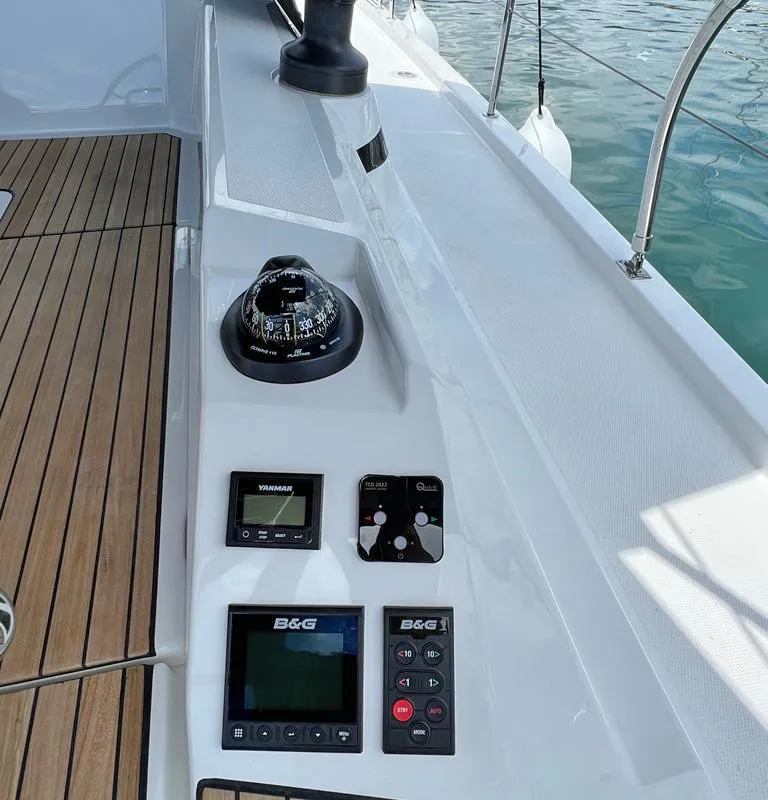 Cockpit of Palma, a Bavaria C42 sailboat at Punat, Croatia
