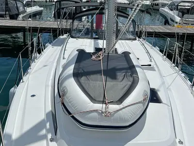 Deck of Palma, a Bavaria C42 sailboat at Punat, Croatia