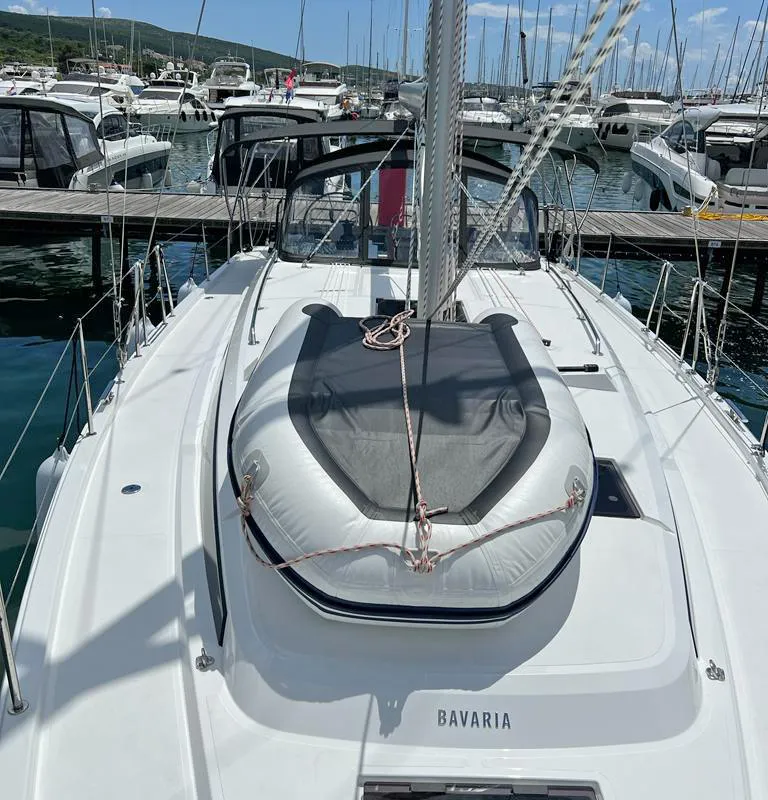 Deck of Palma, a Bavaria C42 sailboat at Punat, Croatia