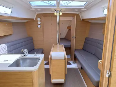 Salon of Dudu, a Dufour 310 GL sailboat at Heiligenhafen, Germany