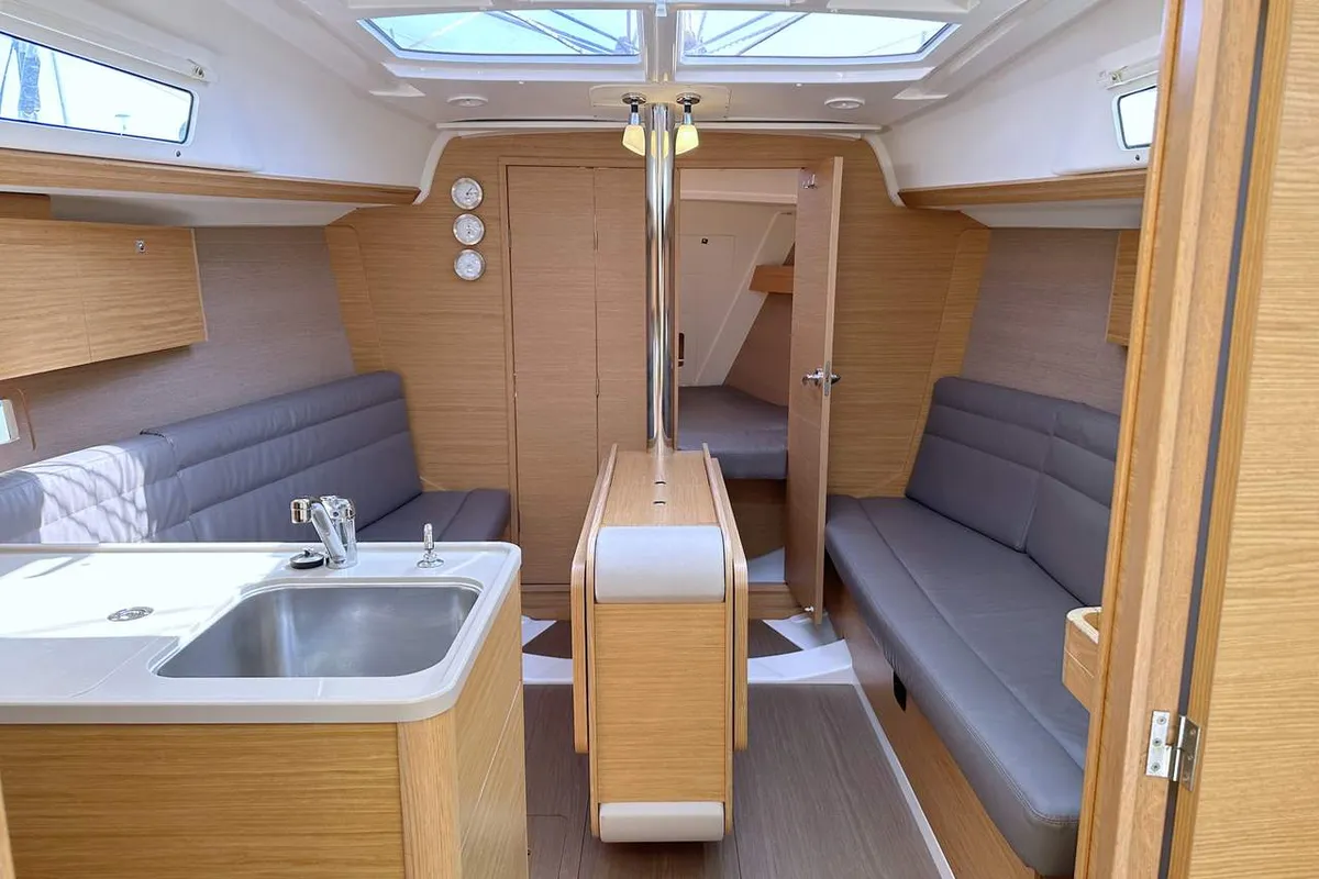 Salon of Dudu, a Dufour 310 GL sailboat at Heiligenhafen, Germany