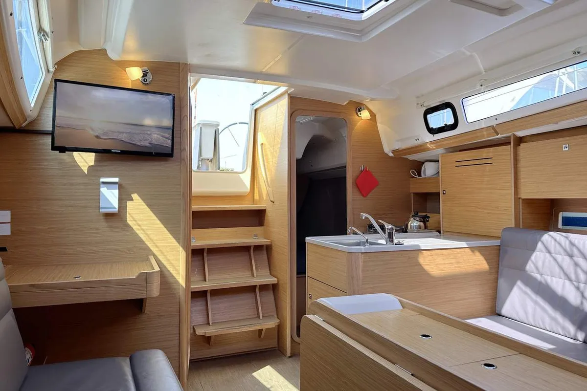 Salon of Dudu, a Dufour 310 GL sailboat at Heiligenhafen, Germany