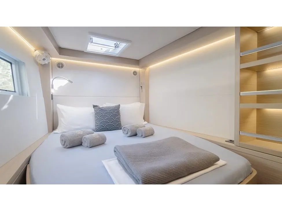 Cabin on Navya, a Lagoon 51 catamaran at Municipal Unit of Lefkada, Greece