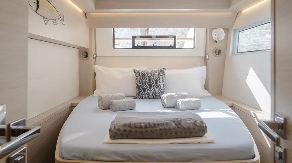 Cabin on Navya, a Lagoon 51 catamaran at Municipal Unit of Lefkada, Greece