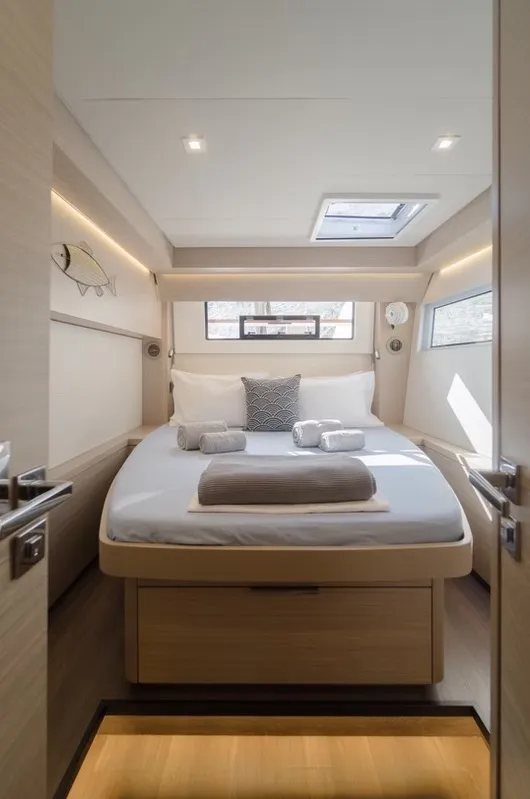 Cabin on Navya, a Lagoon 51 catamaran at Municipal Unit of Lefkada, Greece