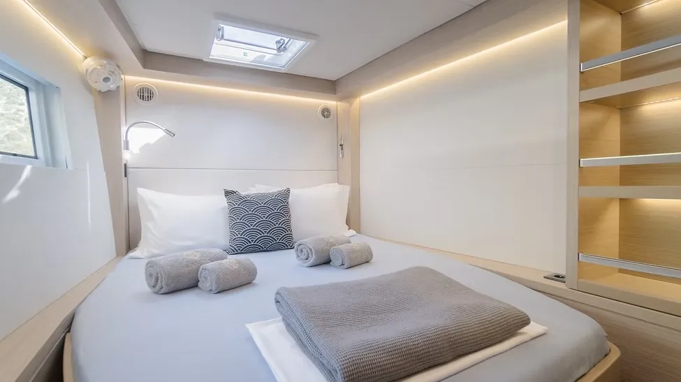Cabin on Navya, a Lagoon 51 catamaran at Municipal Unit of Lefkada, Greece