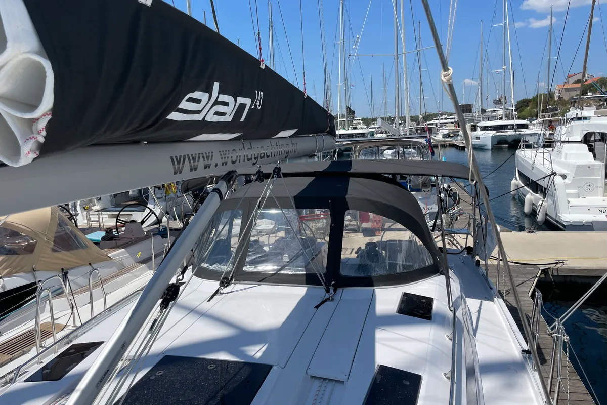 Deck of St. Marie, a Elan Impression 45 sailboat at Grad Šibenik, Croatia
