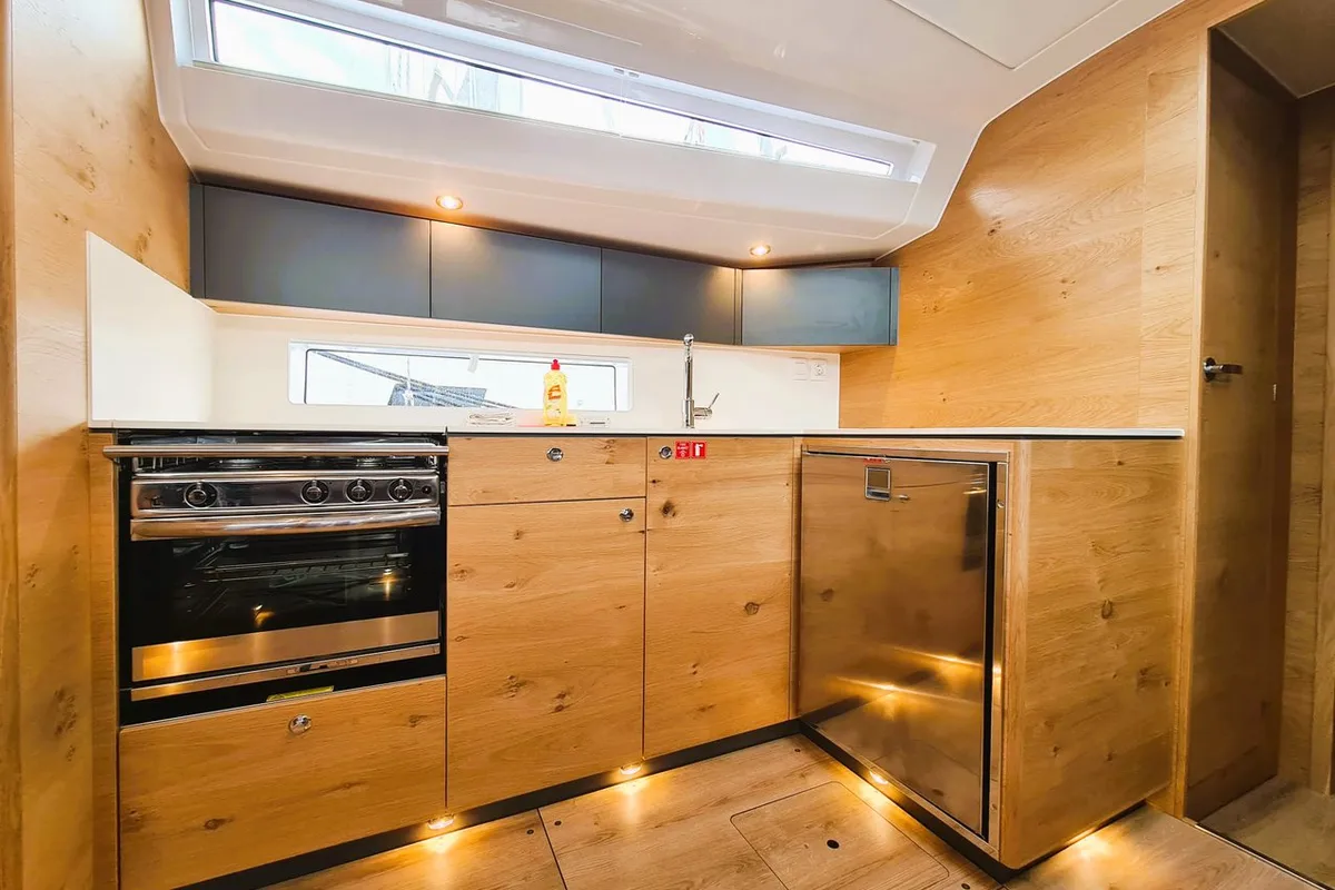 Galley of St. Marie, a Elan Impression 45 sailboat at Grad Šibenik, Croatia