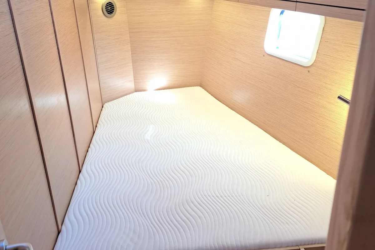 Cabin on Pandora, a Hanse 508 sailboat at Lavrion, Greece