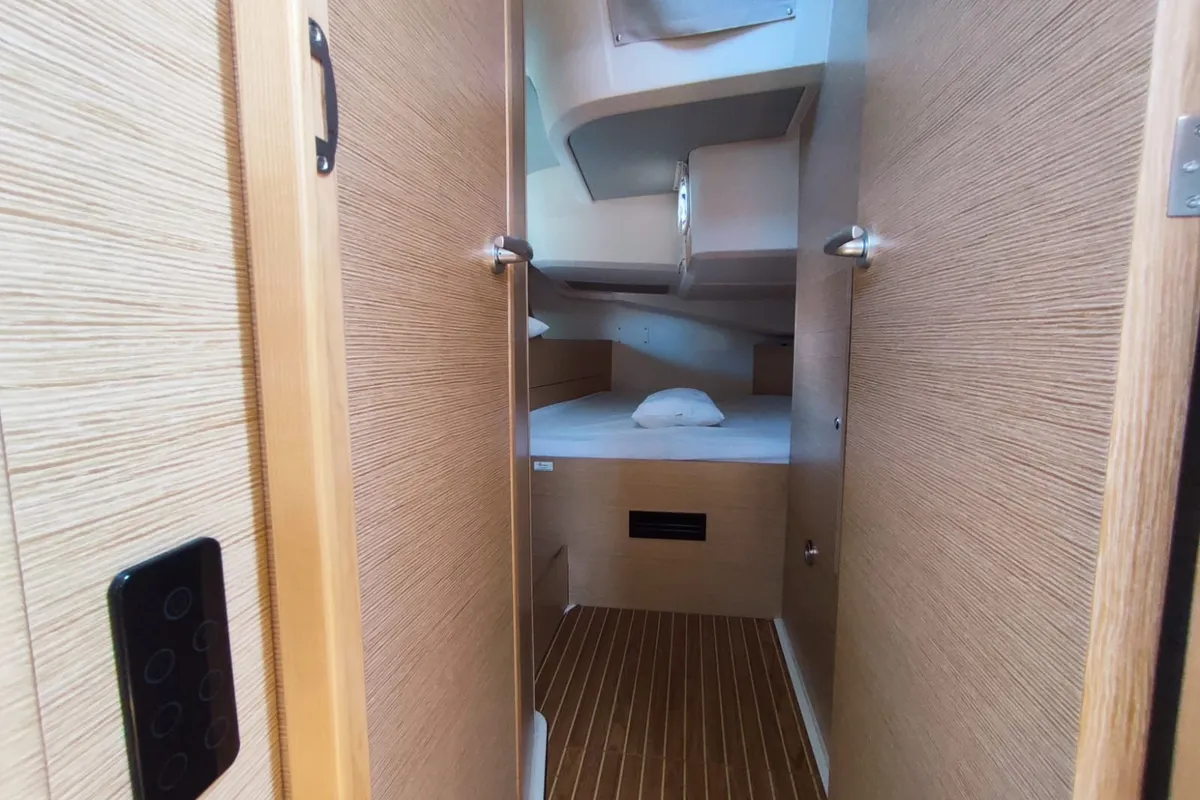 Cabin on Pandora, a Hanse 508 sailboat at Lavrion, Greece
