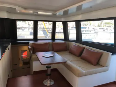 Salon of Premium +, a Gulet Serenity 64 catamaran at Sant Antoni de Portmany, Spain