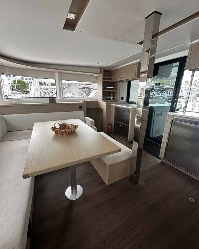 Salon of Gemini, a Lagoon 46 catamaran at Figari/Golfo Aranci, Italy