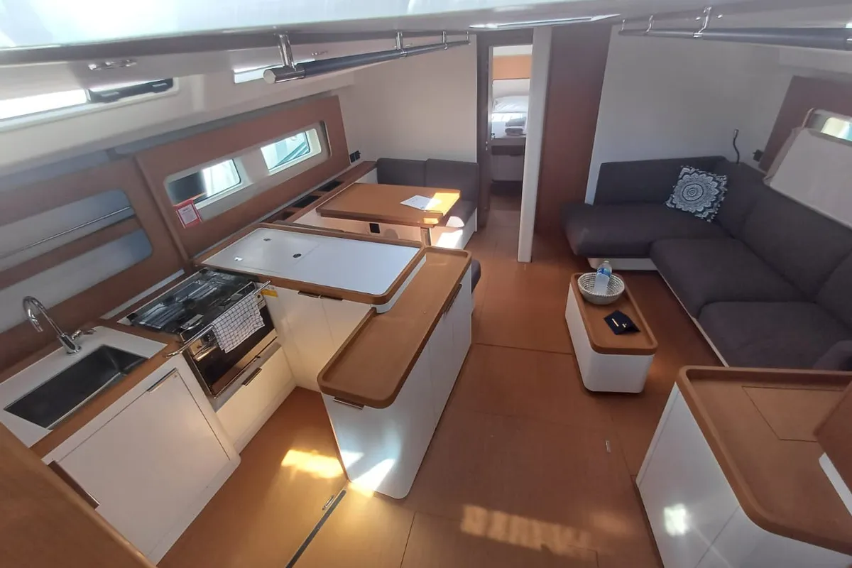 Salon of Emirel, a Fountaine Pajot Isla 40 catamaran at Municipal Unit of Rhodes, Greece
