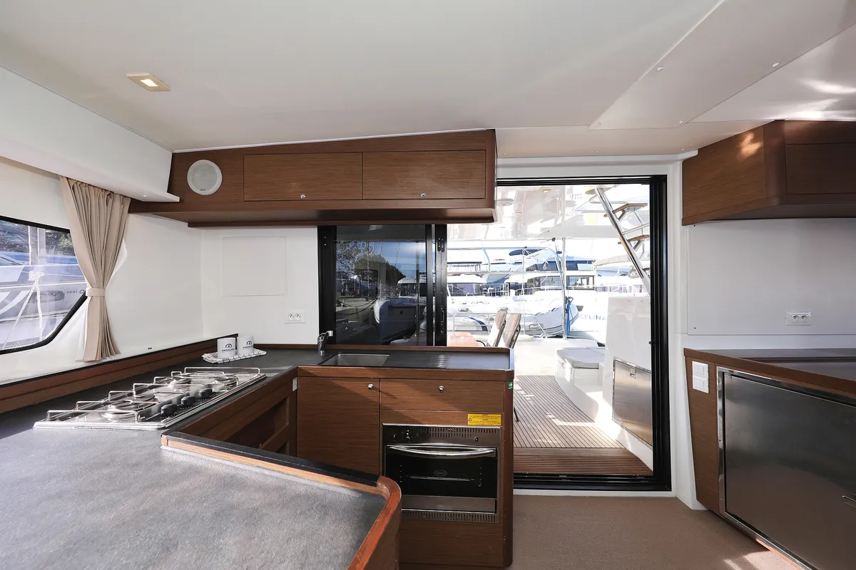 Galley of Easy Course, a Lagoon 42 catamaran at Grad Trogir, Croatia